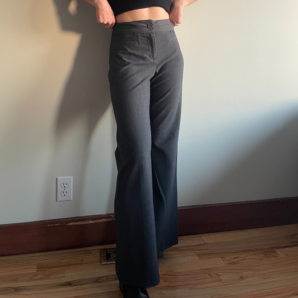 Grey High Waisted Dress Pants
